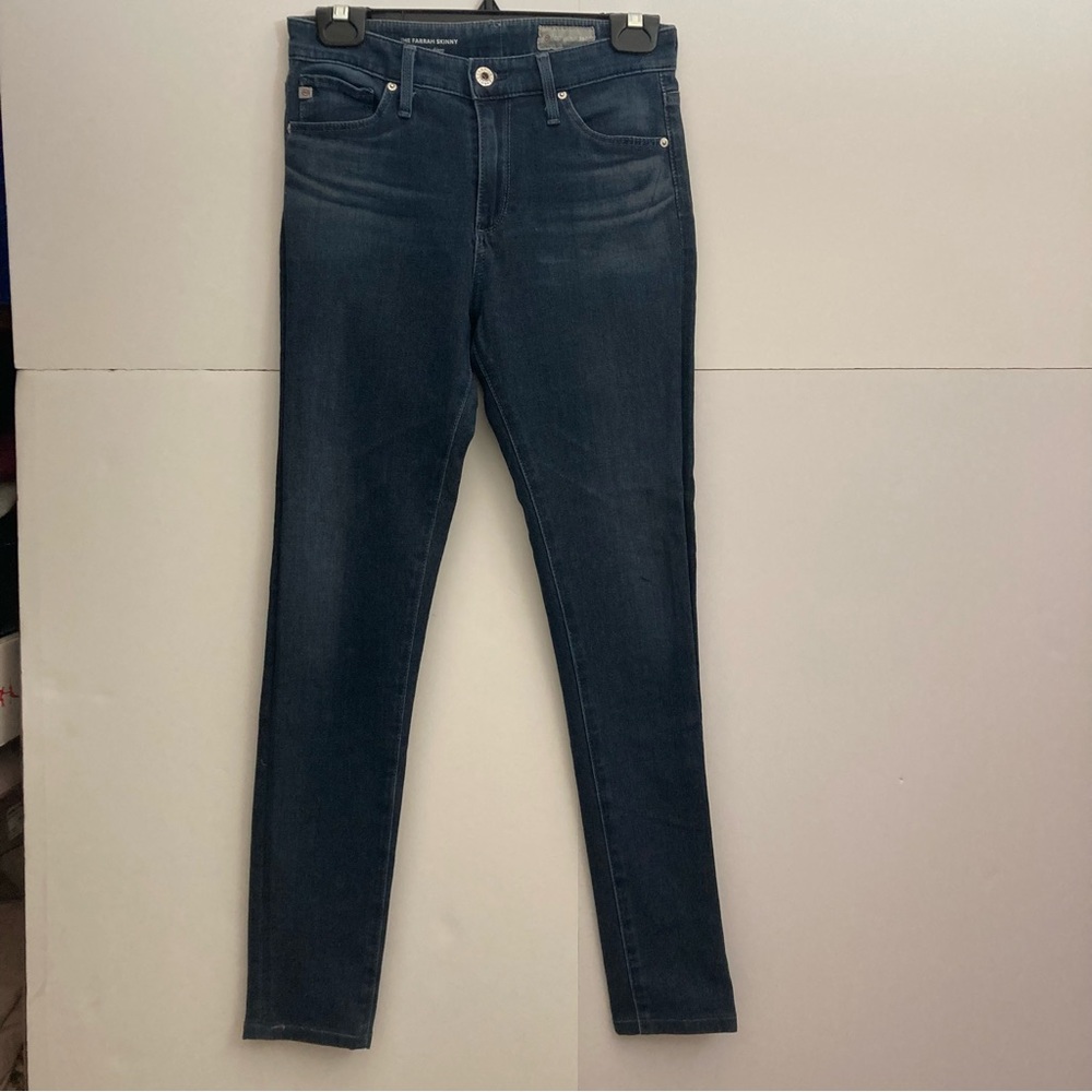 AG Adriano Goldschmied The Farrah skinny high-rise dark blue jeans 29 comfy